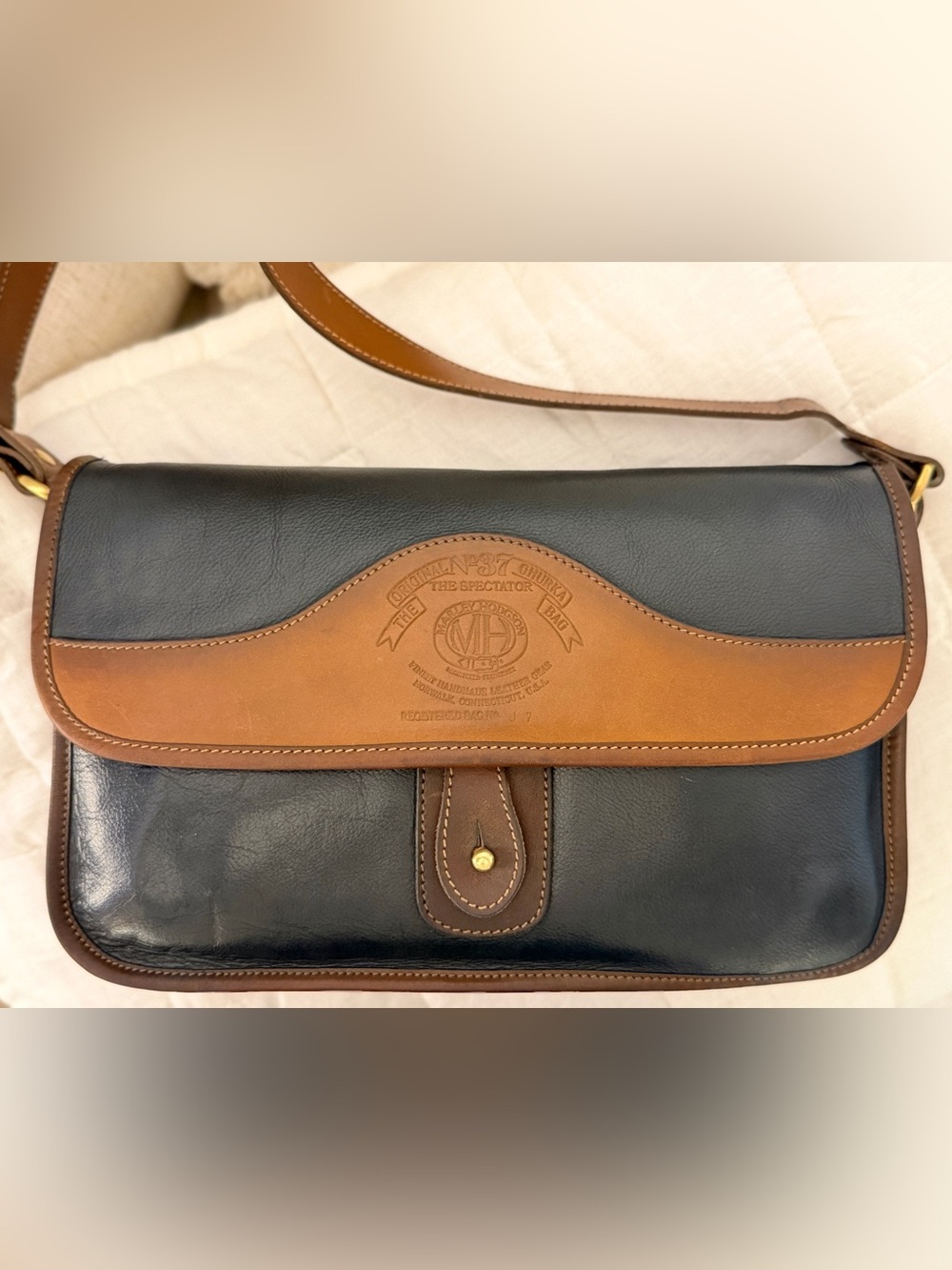 The Original Vintage Marley Hodgson GHURKA Spectator Bag. No 37 Black& Tan - Picture 6 of 16